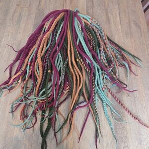 Colorful Handmade Wool Dreadlock Extensions
